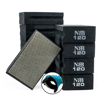 Disques de ponçage et de polissage diamantés NBB, blocs de ponçage/polissage diamantés, disques diamantés à dos mousse pour le meulage du granit, du marbre et de la pierre.