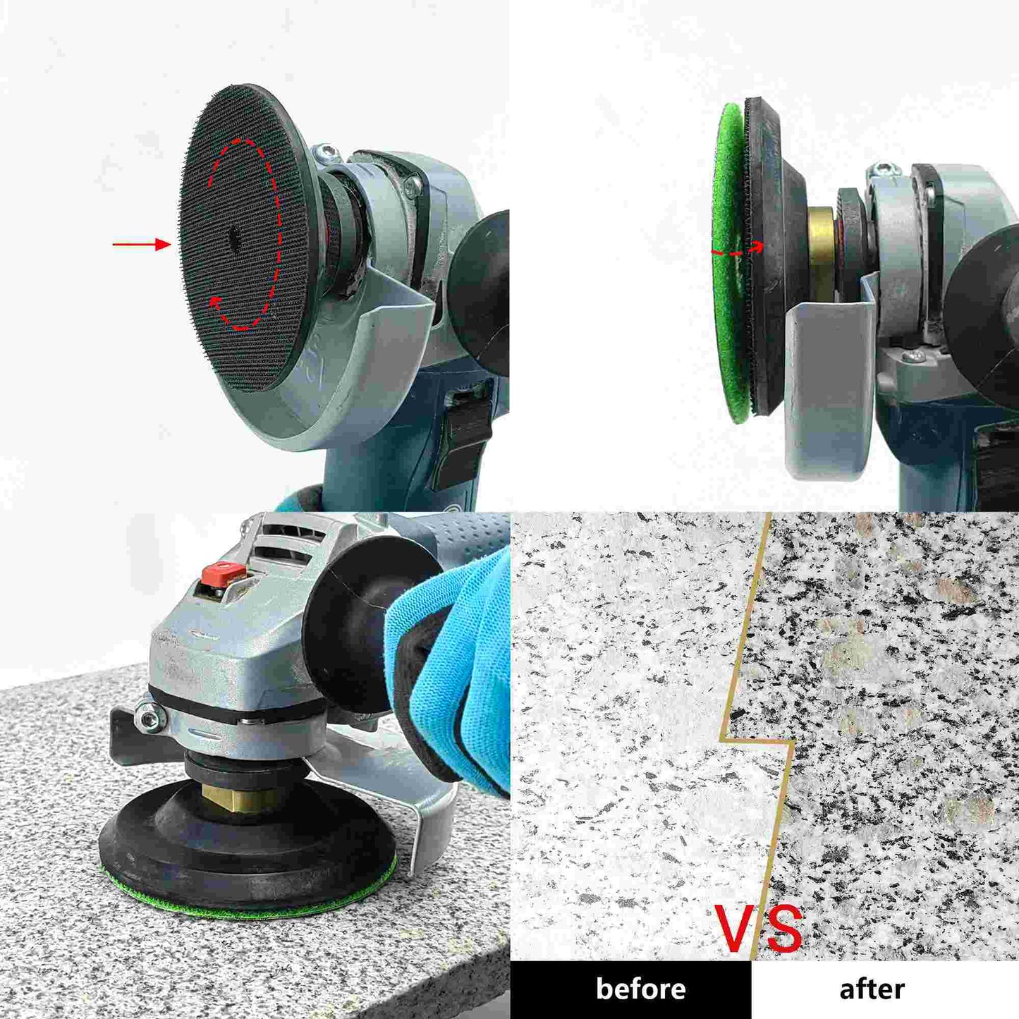 NBB Almohadilla de pulido de diamante electrochapada para pulido en seco en mármol granito piedra natural cerámica madera vidrio metal diámetro 100mm 4" con respaldo de nailon