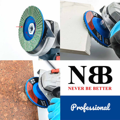 NBB Rueda de láminas con diamante Disco de láminas de diamante completo con M14 brida ideal para lijado pulido de cerámica gres porcelánico piedra bordes y biseles con amoladora