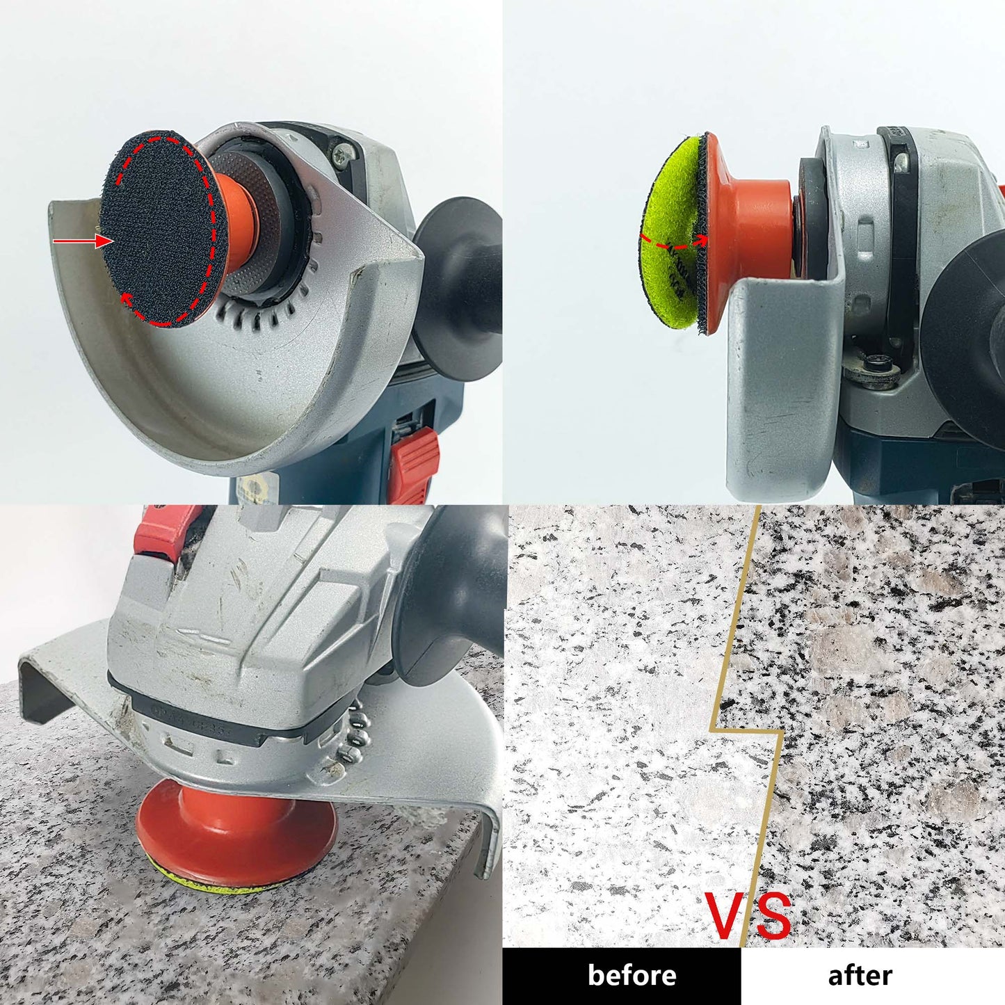 NBB Diamantpolierscheiben 2" 50mm Diamantschleifscheibe für Trocken- und Nasspolieren von Granit, Marmor, Stein und Keramik mit Nylonrücken für ein gutes Finish (50#, 100#, 200#, 400#) 