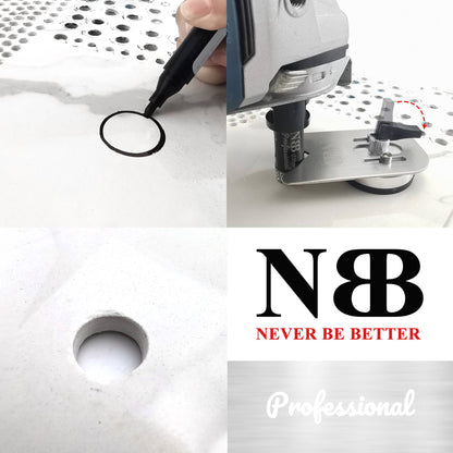 NBB Soportes de Taladro Localizador de taladro de metal herramienta auxiliar Guía de perforación fijador antideslizante para taladros con potente ventosa para dia.5-50mm fácil instalación (Metal G1)