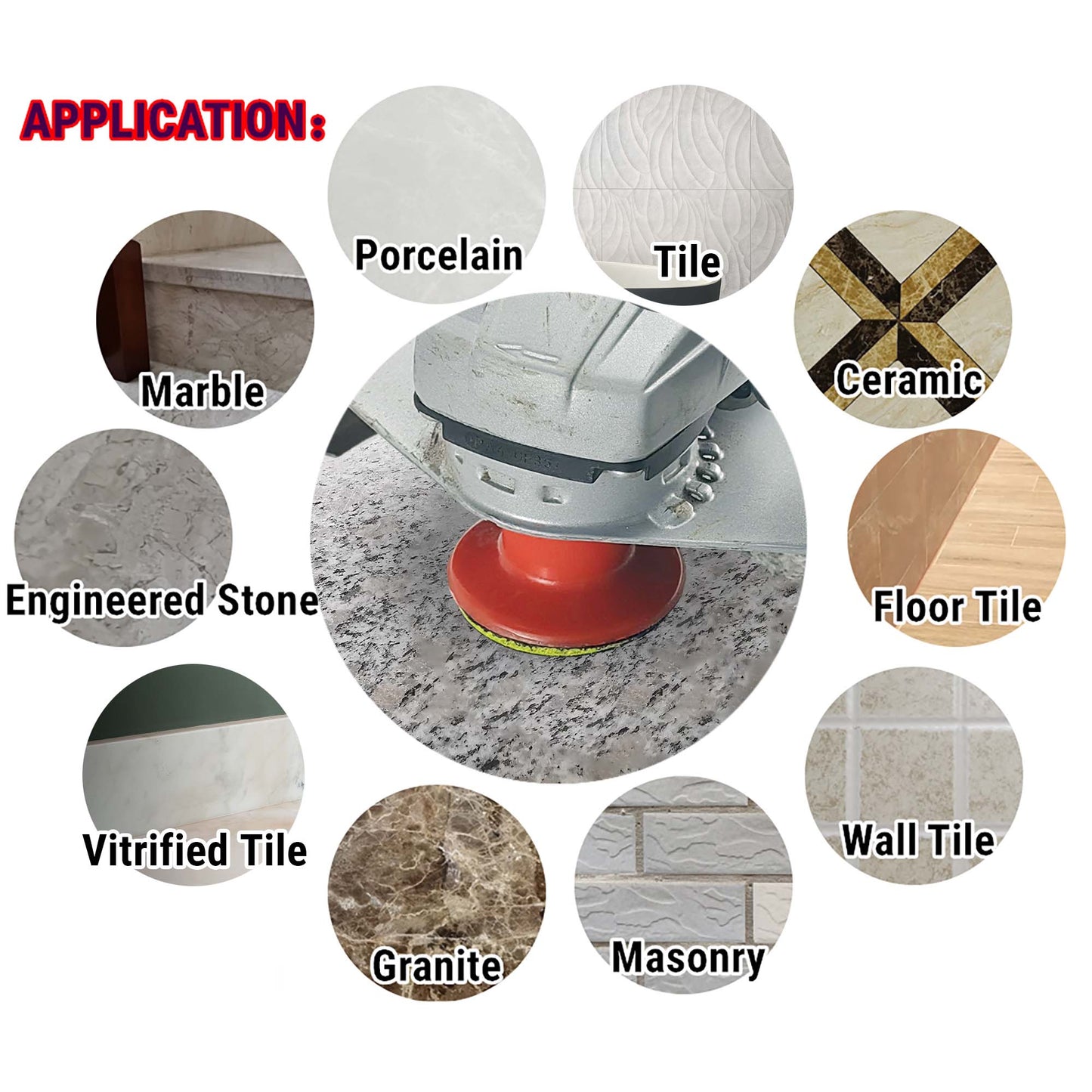 NBB Diamantpolierscheiben 2" 50mm Diamantschleifscheibe für Trocken- und Nasspolieren von Granit, Marmor, Stein und Keramik mit Nylonrücken für ein gutes Finish (50#, 100#, 200#, 400#) 