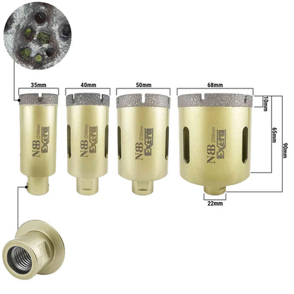NBB Broca de diamante con M14 corona diamante para taladrar en seco y en húmedo profesionalmente en porcelana dura cerámica baldosas granito mármol azulejo para Amoladora Angular