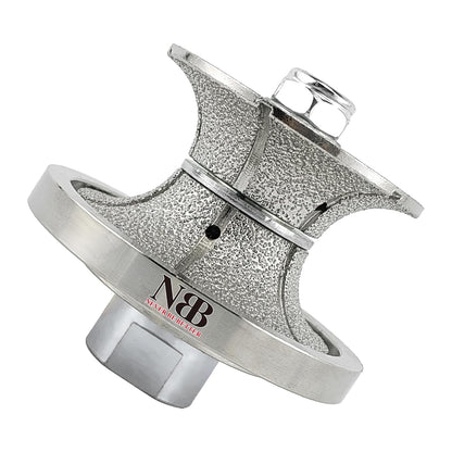 NBB Rueda de perfil de diamante fresa de enrutador de diamante con cubierta de hierro broca para perfilar porcelana baldosa cerámica granito mármol piedra para amoladora angular (Full Bullnose))